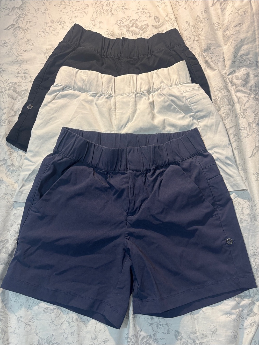 Columbia Women's Elastic Pull-On Shorts TWO PAIR- Navy & Black